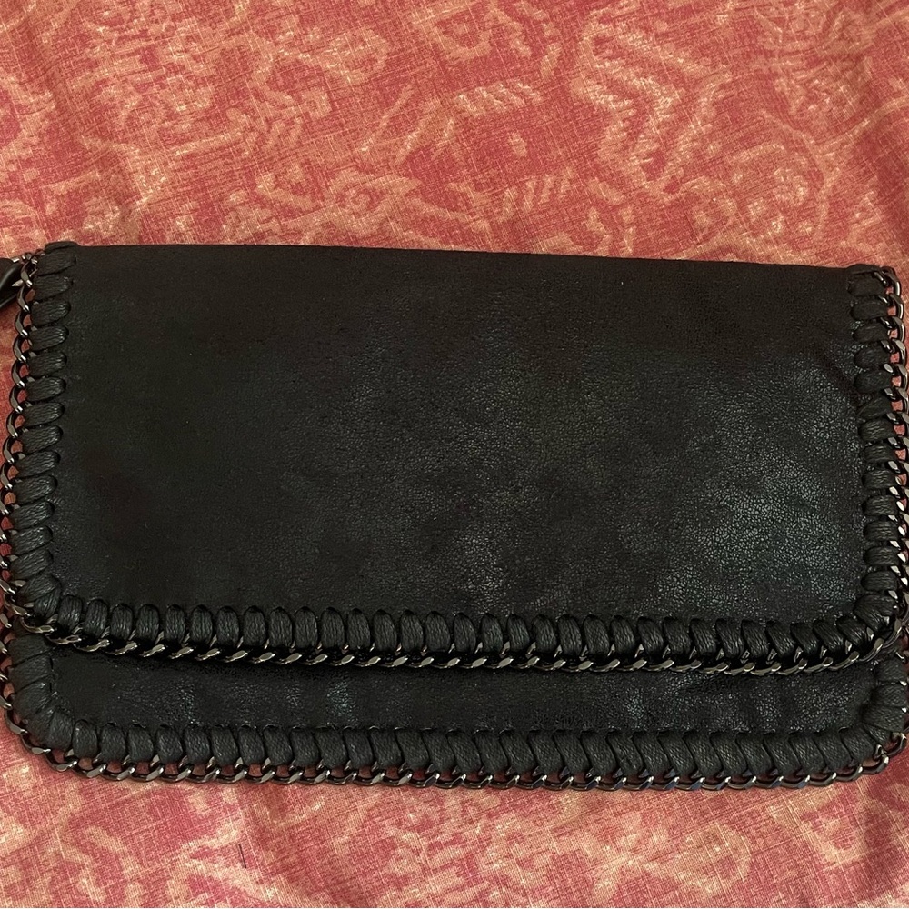 Black Chain-Trimmed Women's Bag
